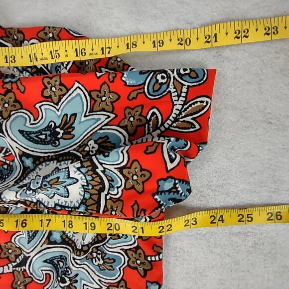 Ann Taylor Loft Women's Multi Color Half Button Front Shift Dress Shirt Size M - Picture 8 of 12